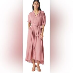 Misa Los Angeles Amrita Mauve Button-Up Cardigan Dress Size Medium